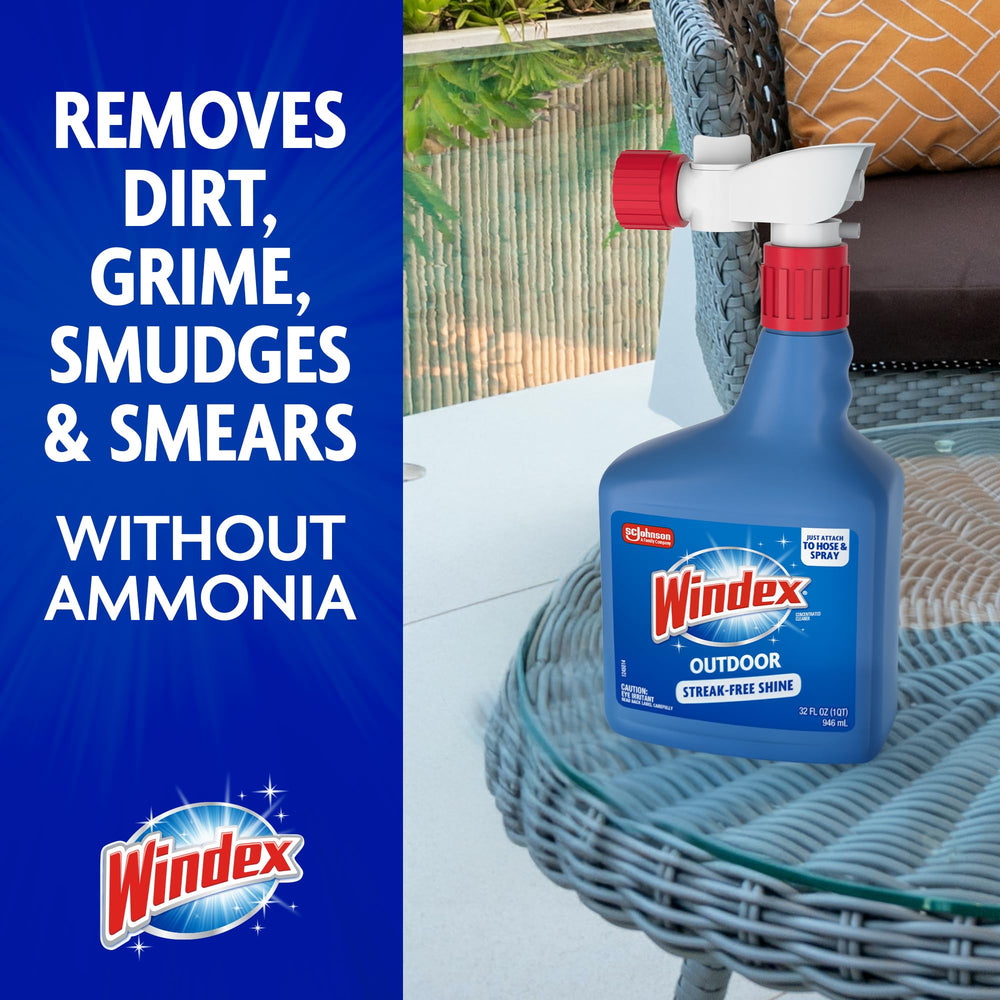 Windex product label detail highlighting concentrate and ingredient info benefit