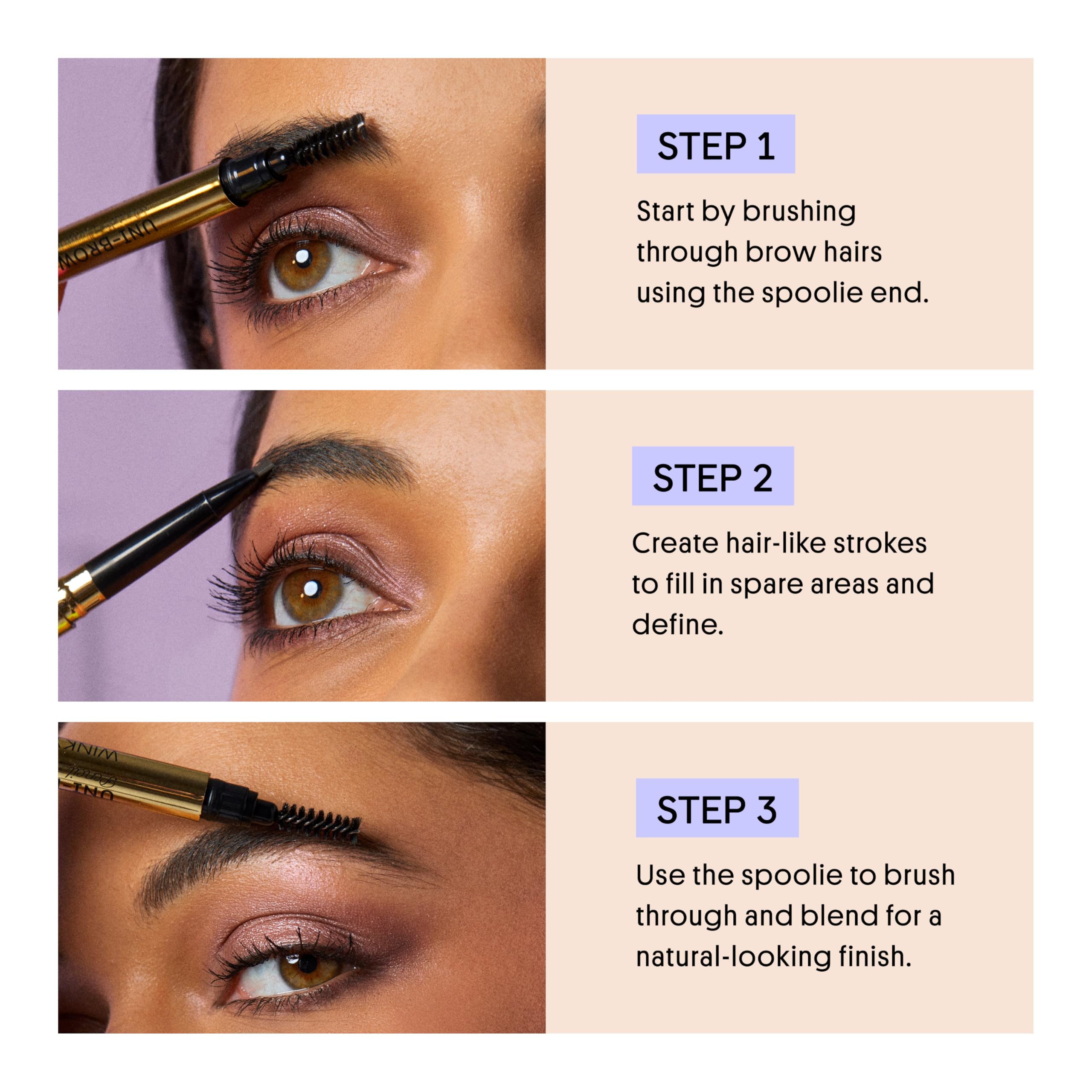 Winky Lux Uni-Brow comparación de tamaño portátil ideal para retoques