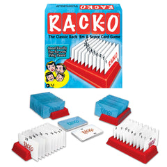 Winning Moves caja del Rack-O retro mostrando componentes y atractivo familiar