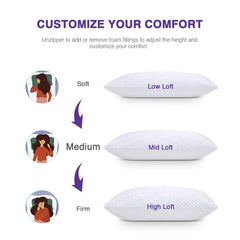 WISHSMILE espuma desmenuzada en primer plano que permite moldear la almohada