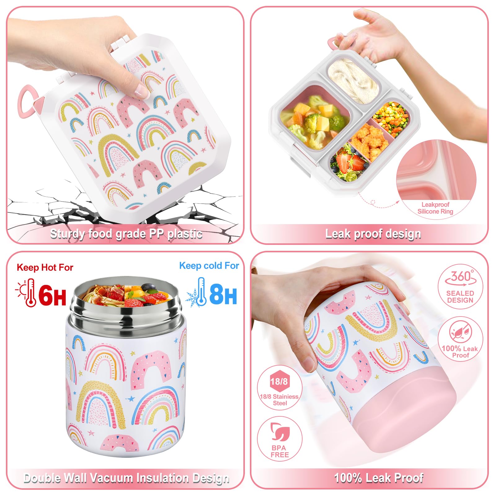wiwens termo 12oz de acero inoxidable conservando comida caliente