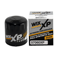 Wix 57060XP vista frontal del filtro que muestra el sello y fácil instalación