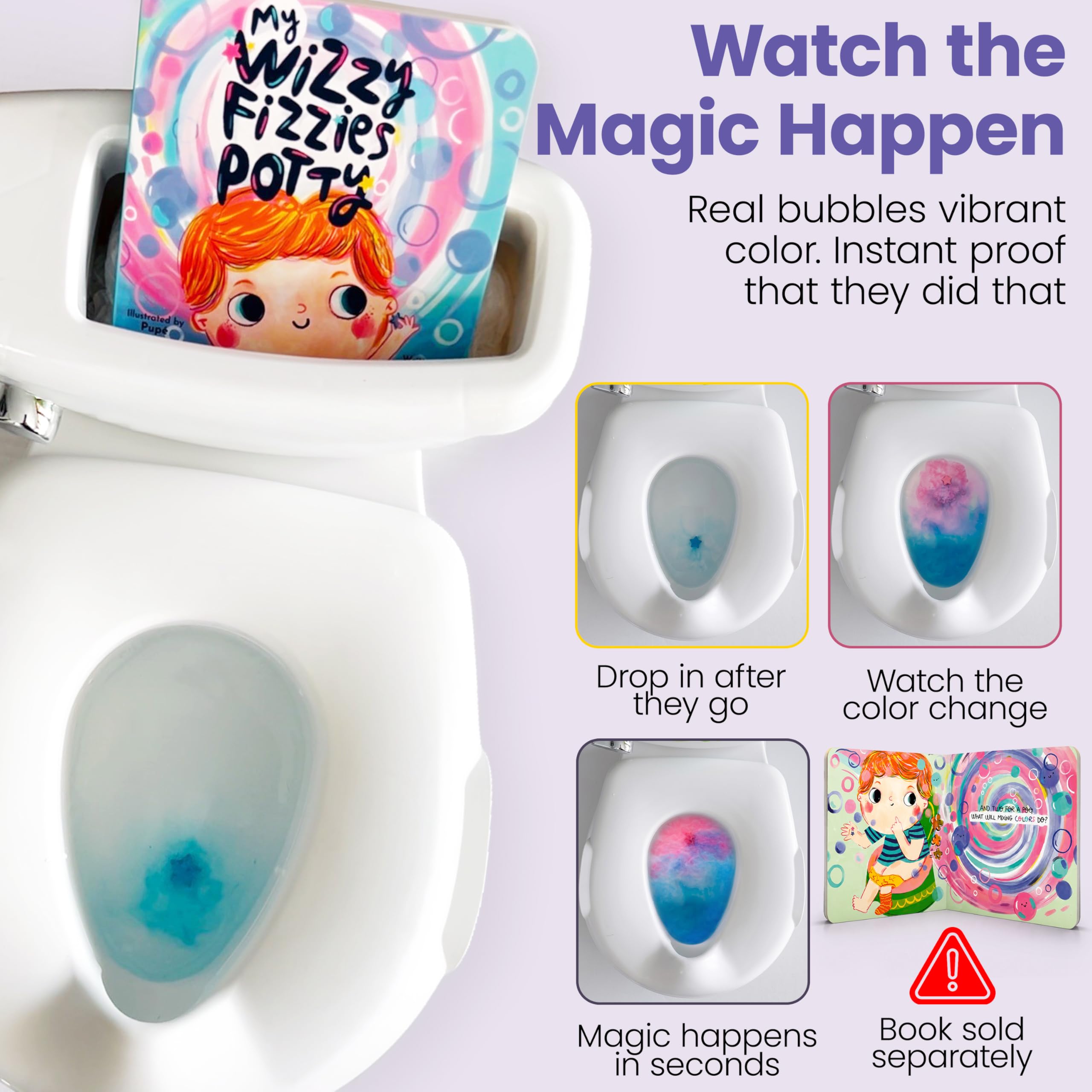 Wizzy Fizzies agua del inodoro cambiando de color para reforzar el hábito