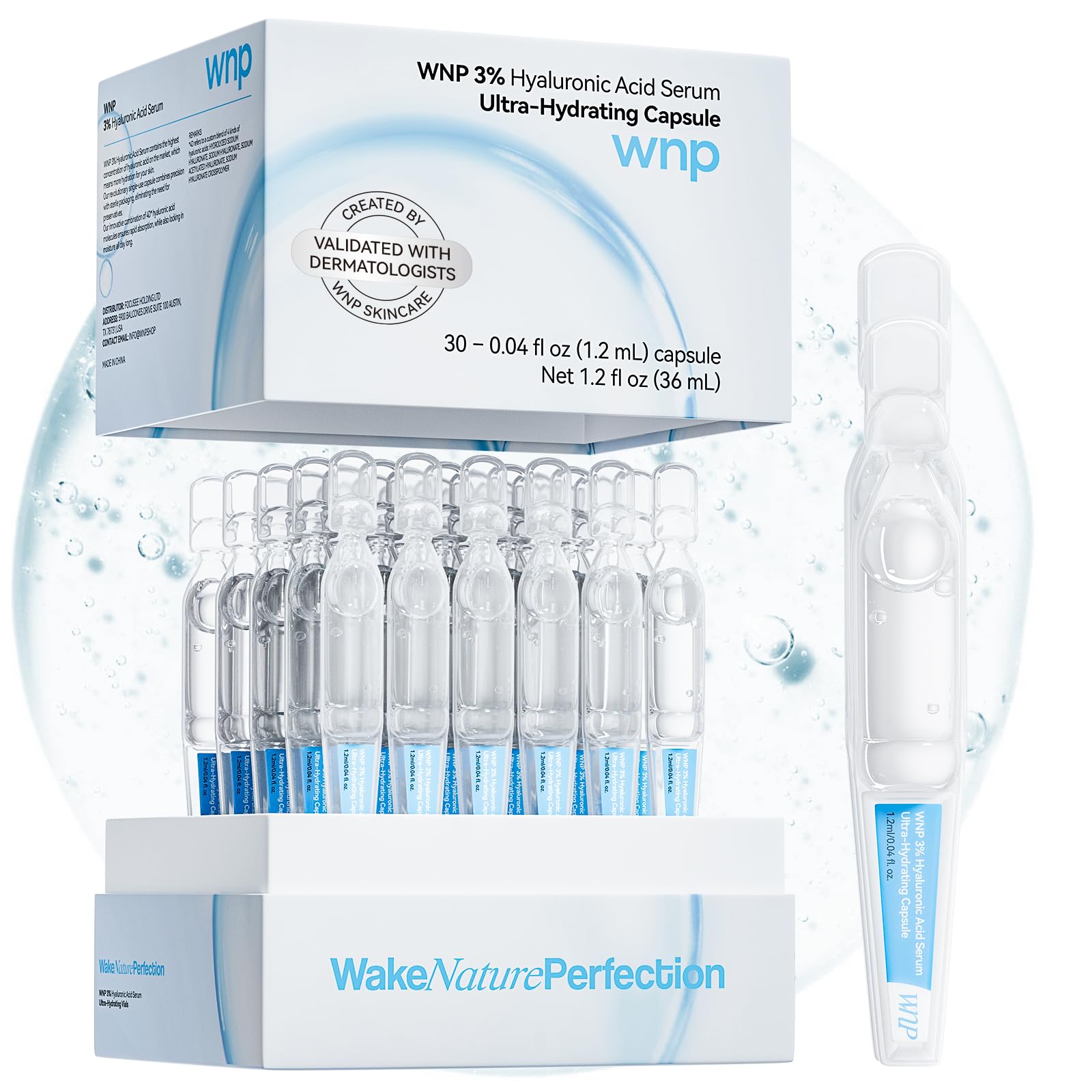 WNP ampolla frontal mostrando envase y frescura para aplicación precisa