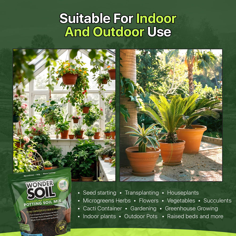 Wonder Soil bag beside garden trolley for size and portability comparison