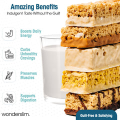 WonderSlim primer plano de la barra con textura apetitosa y fibra visible