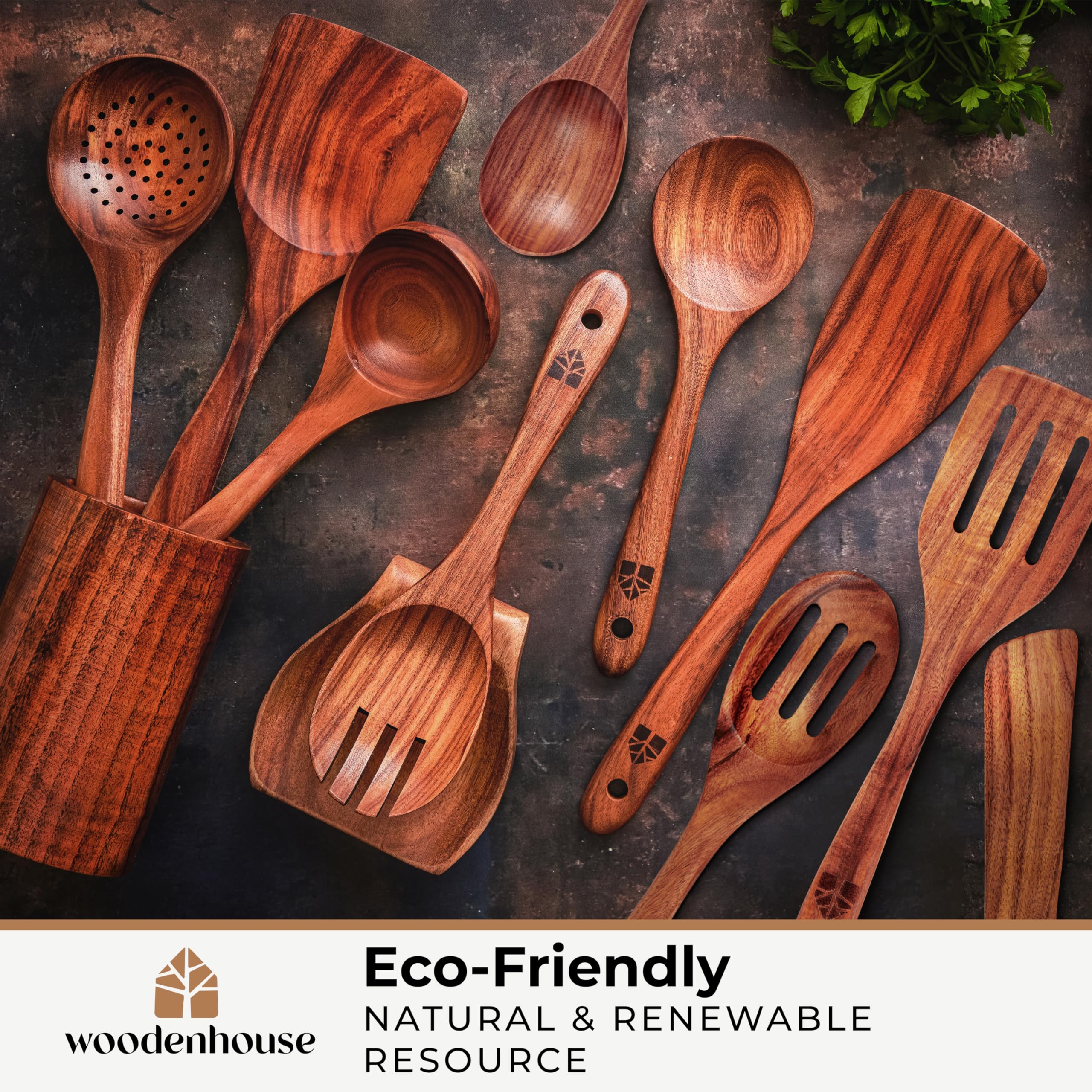 Woodenhouse comparación de tamaño con mano para referencia práctica
