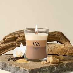 WoodWick(ウッドウィック) tapa de madera en primer plano que conserva aroma