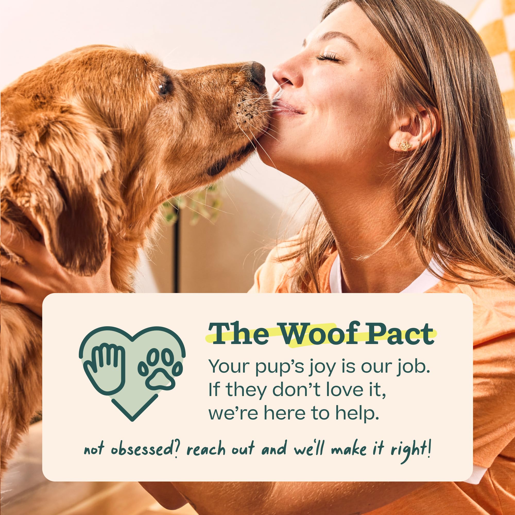 WOOF etiqueta y diseño mostrando origen y construcción segura