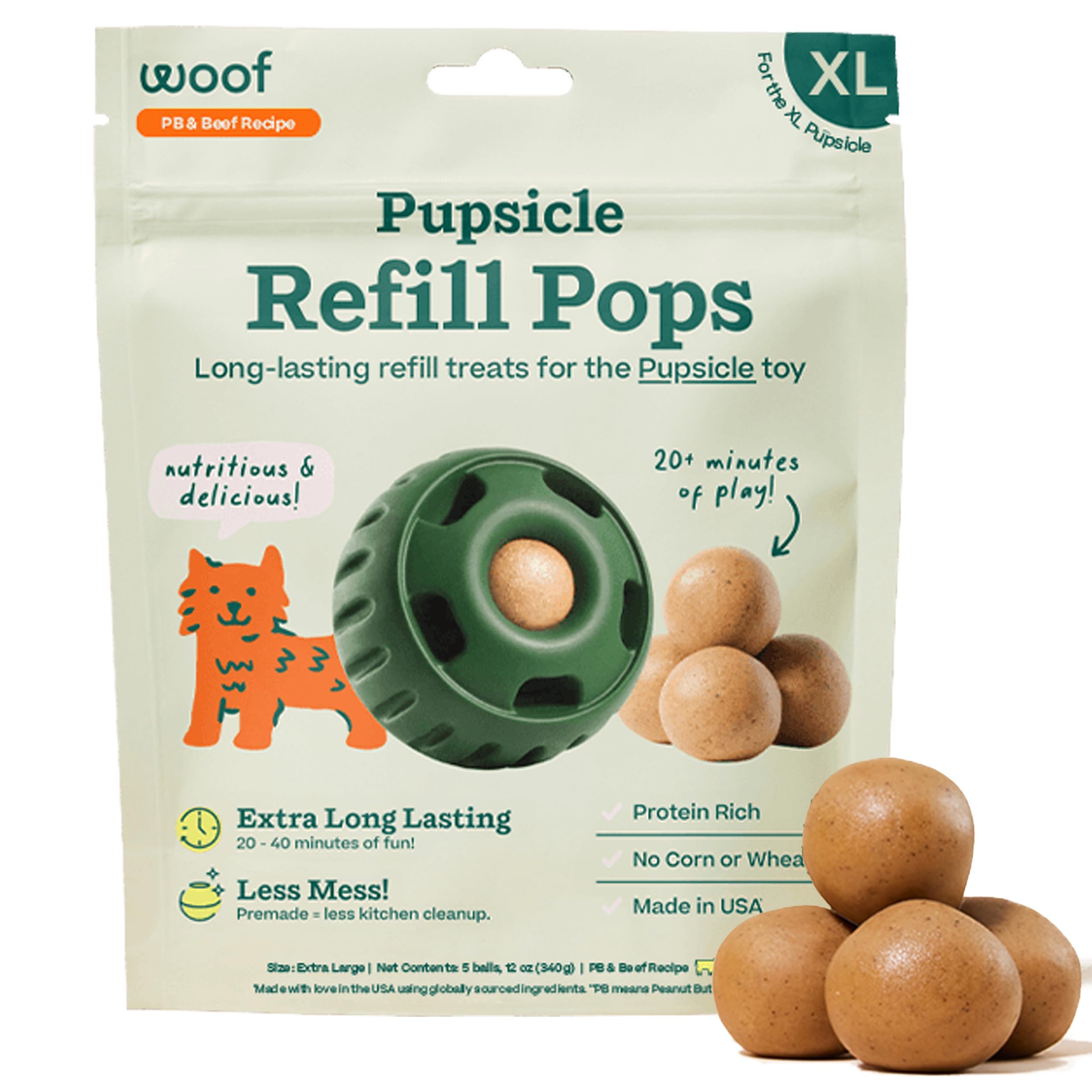 WOOF paquete Pupsicle Refill Pops XL presentación lista para usar