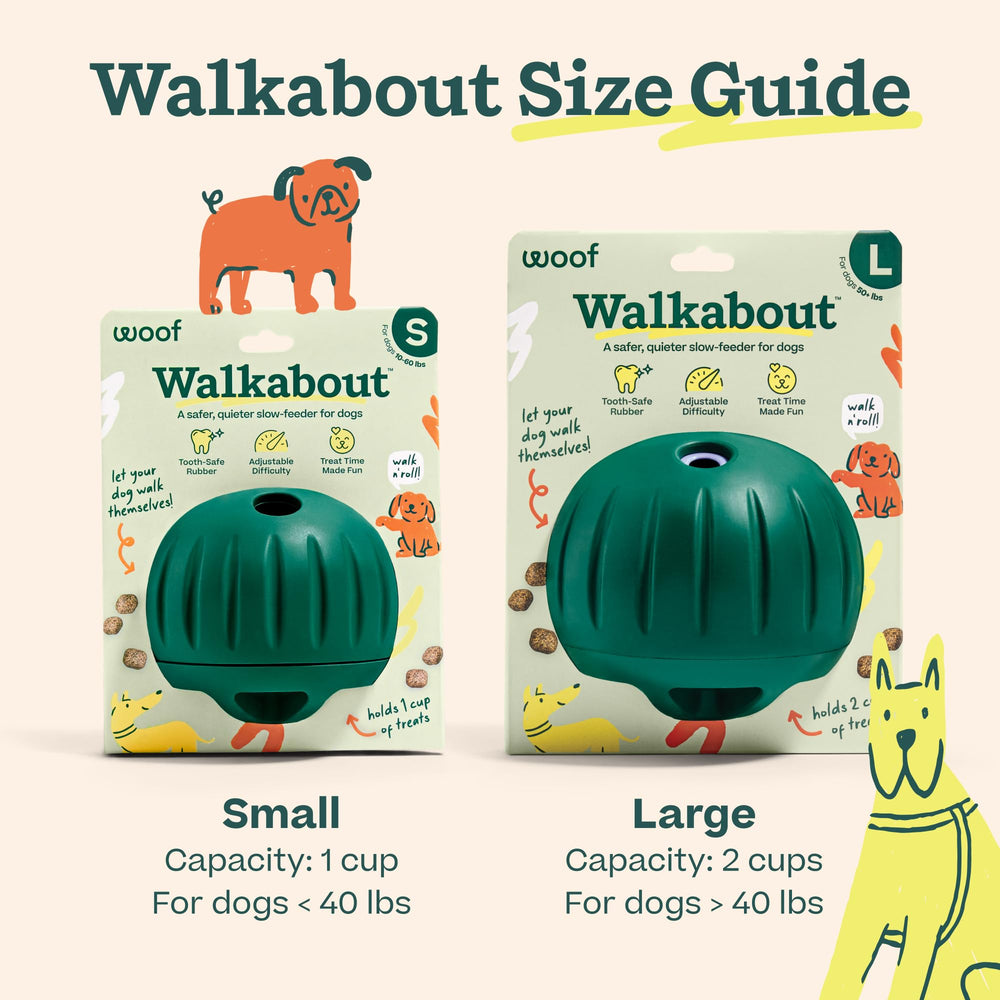 WOOF Walkabout liberando croquetas para recompensar el esfuerzo