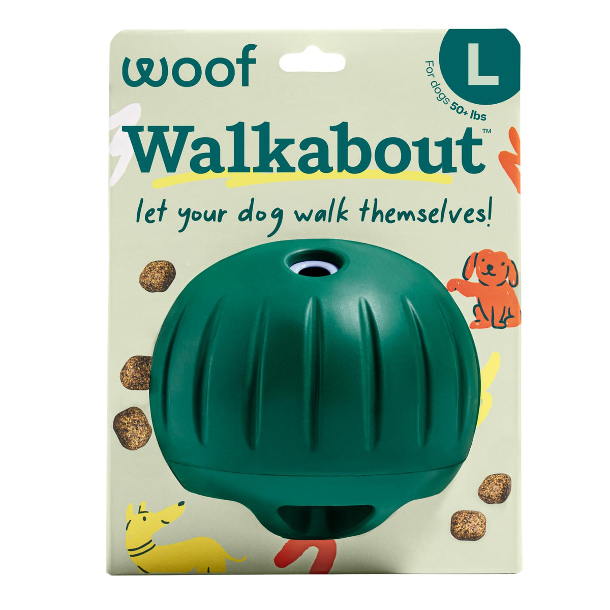 WOOF Walkabout vista frontal mostrando su forma rodante y duradera