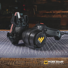Work Sharp MK2 correas flexibles en contacto con un filo para acabado uniforme