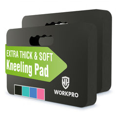 WORKPRO almohadilla frontal del pack mostrando tamaño y acabado, protege rodillas