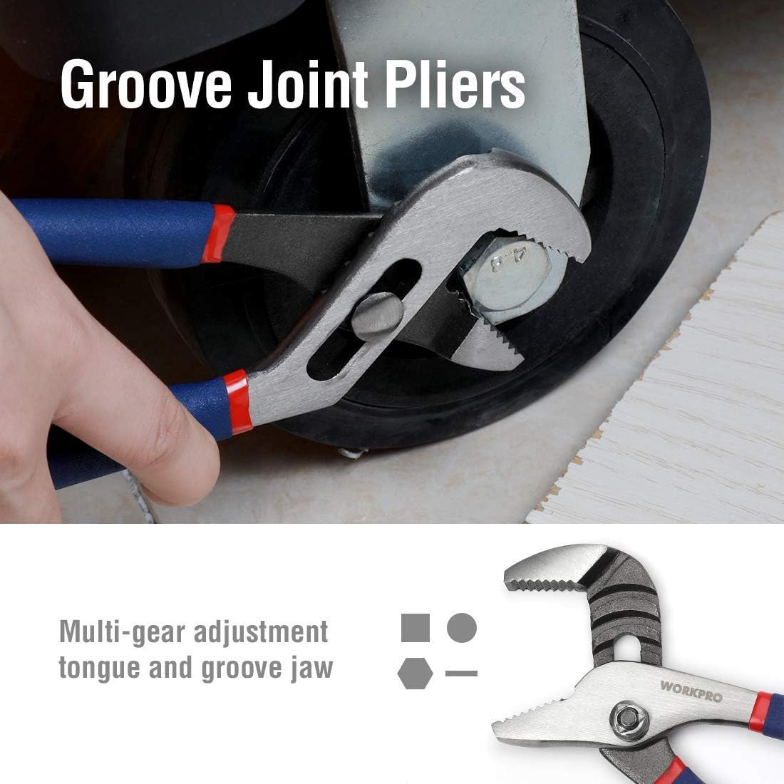 WORKPRO llave ajustable 8" junto a cinta métrica para comparar tamaño y versatilidad