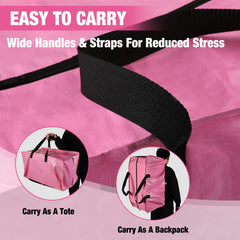 WORKPRO bolsa en uso llenándola con ropa y mantas para mudanza rápida