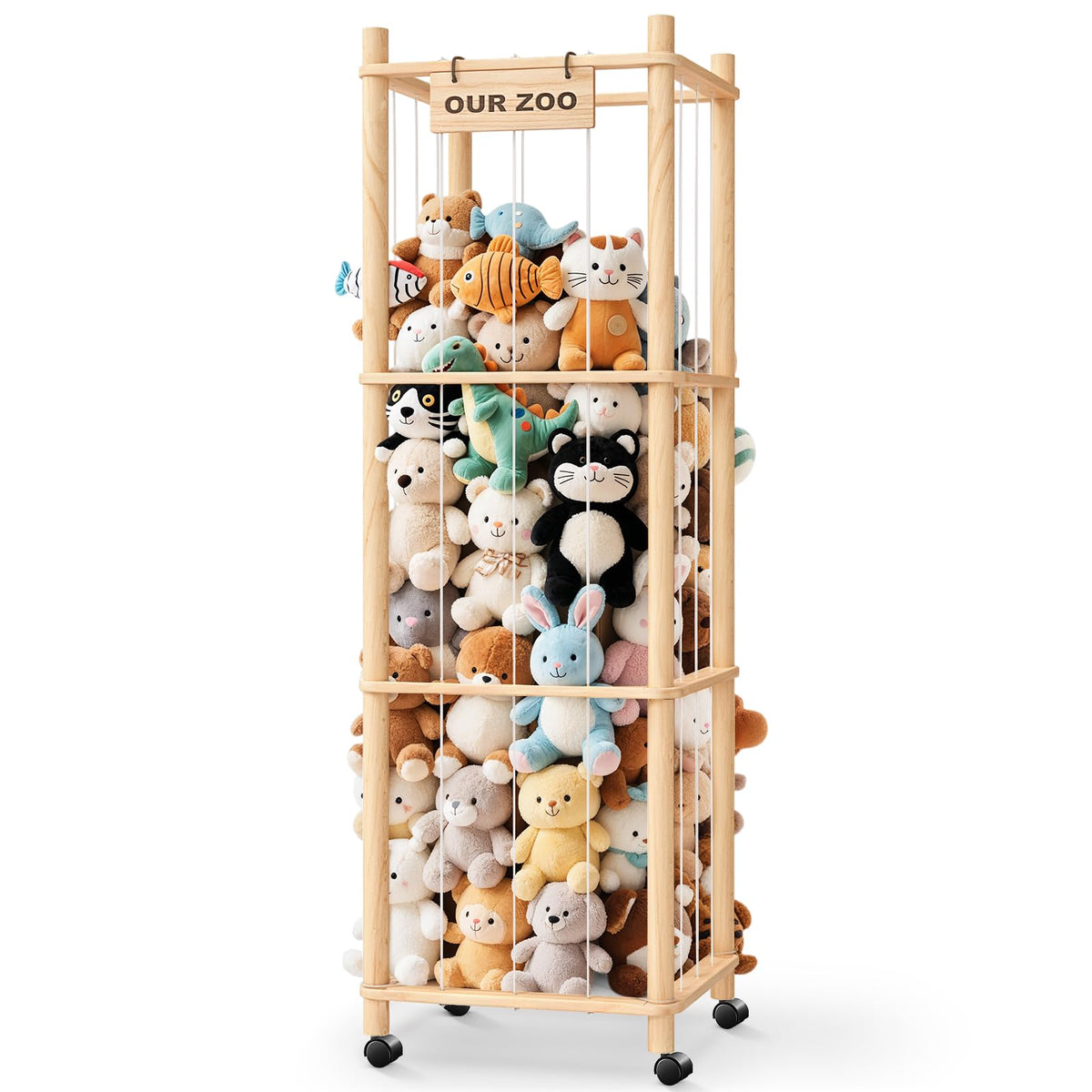 WORLDMX jaula organizadora frente mostrando capacidad y orden
