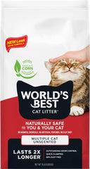 World's Best Cat Litter paquete frontal mostrando el sello natural y control de olores