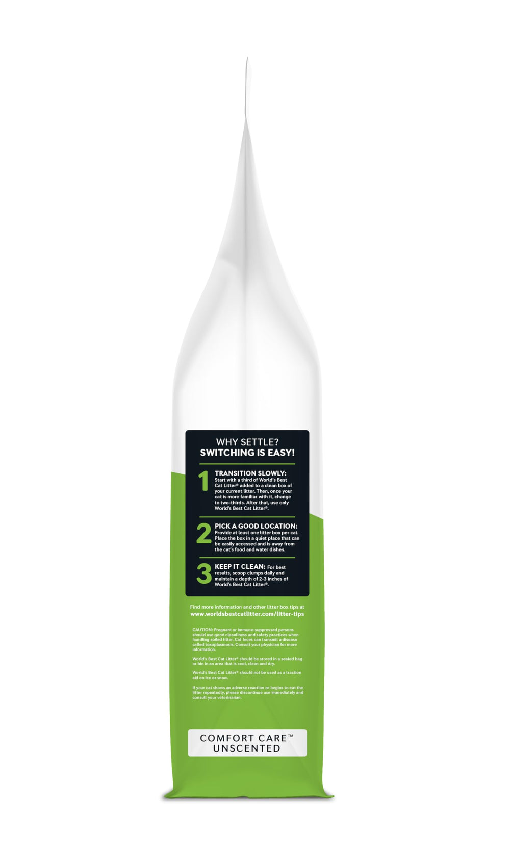 World's Best etiqueta con información del producto y beneficios ecológicos