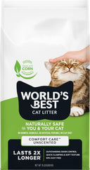 World's Best Cat Litter bolsa frontal 15 lb mostrando diseño y beneficio ahorro
