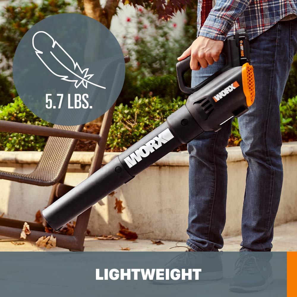 WORX soplador Turbine lateral, diseño ligero que reduce fatiga