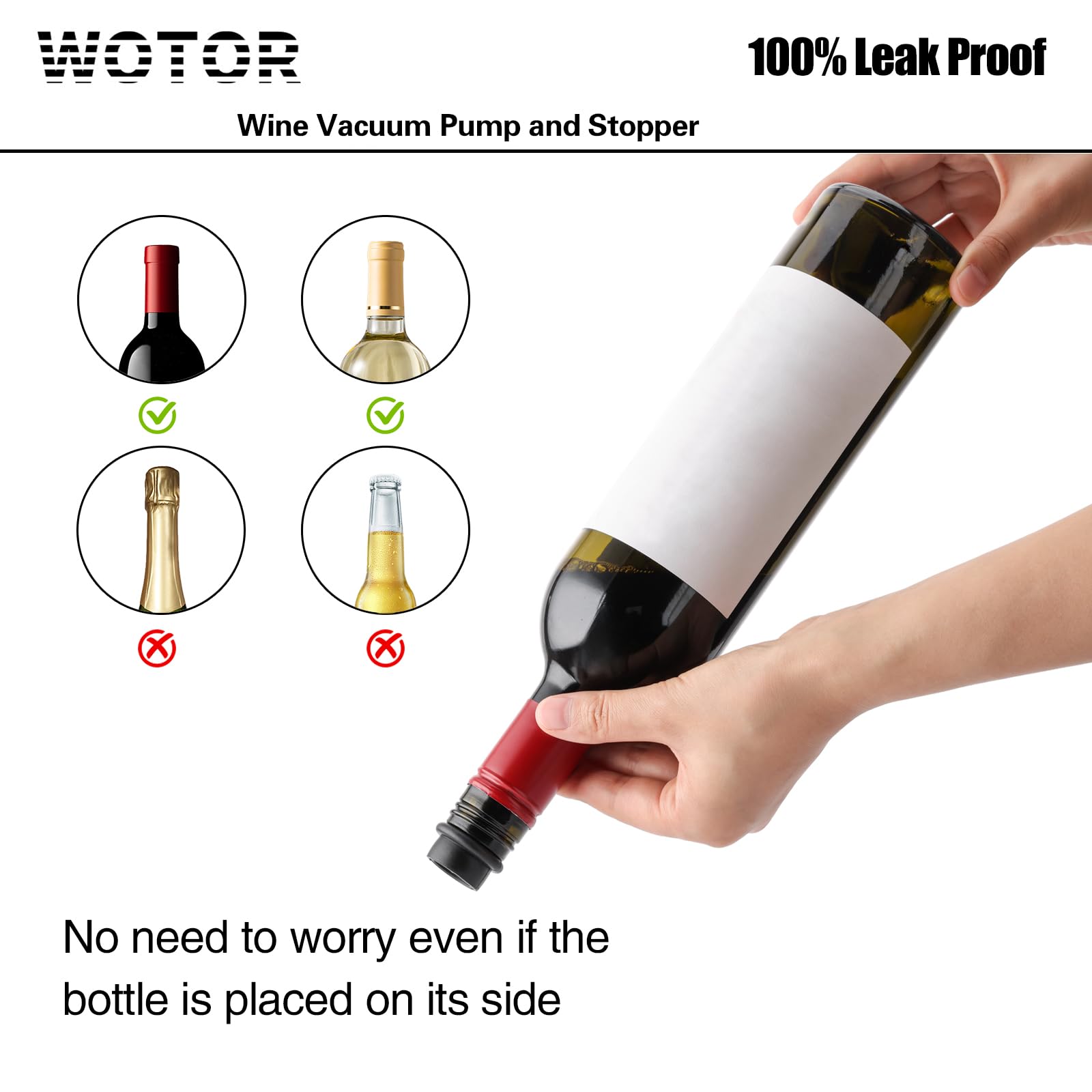 WOTOR en uso sellando una botella para preservar sabor