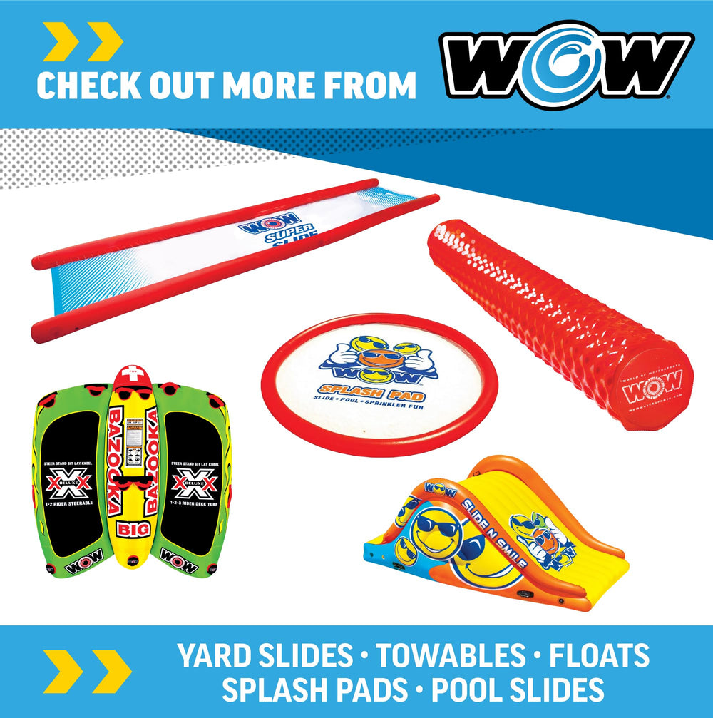 WOW Sports noodle enrollado y guardado facilitando transporte y almacenamiento
