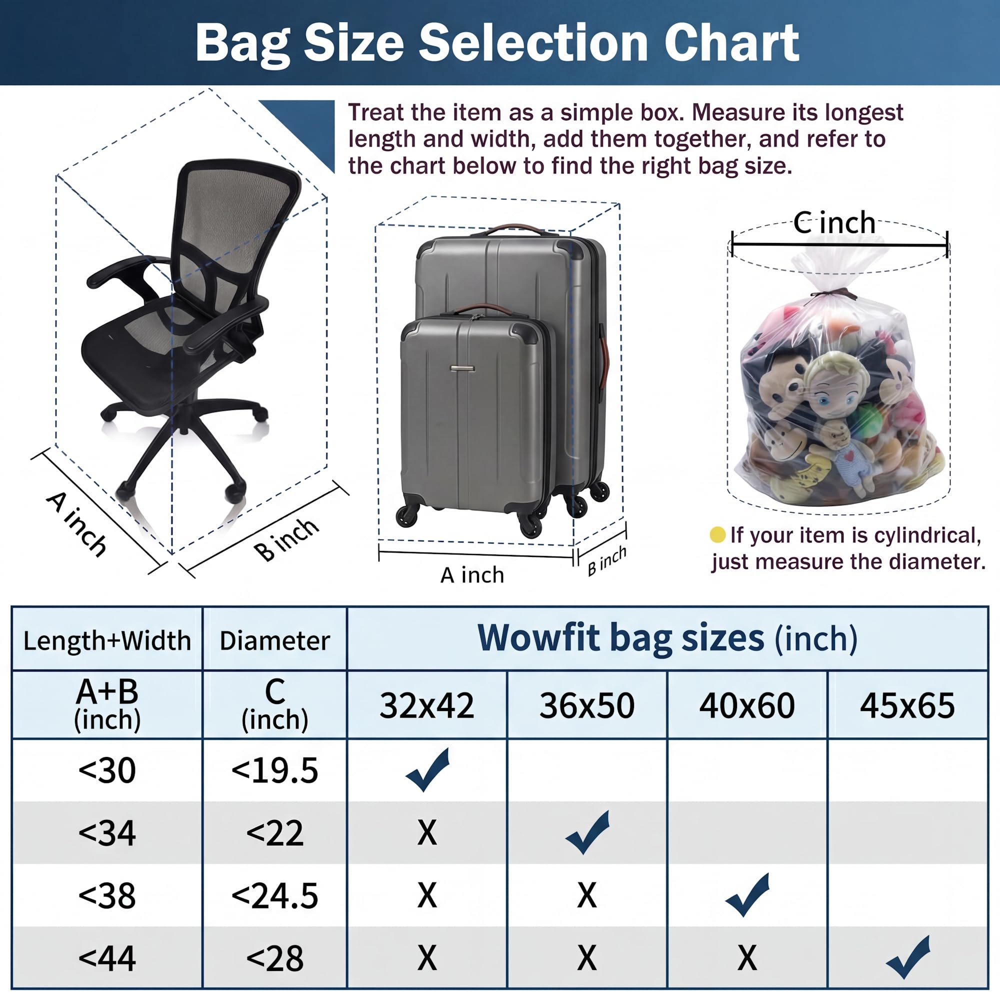 Wowfit bolsa en uso cubriendo una silla de oficina para protección