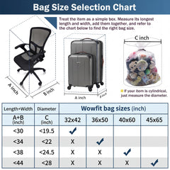 Wowfit bolsa en uso cubriendo una silla de oficina para protección
