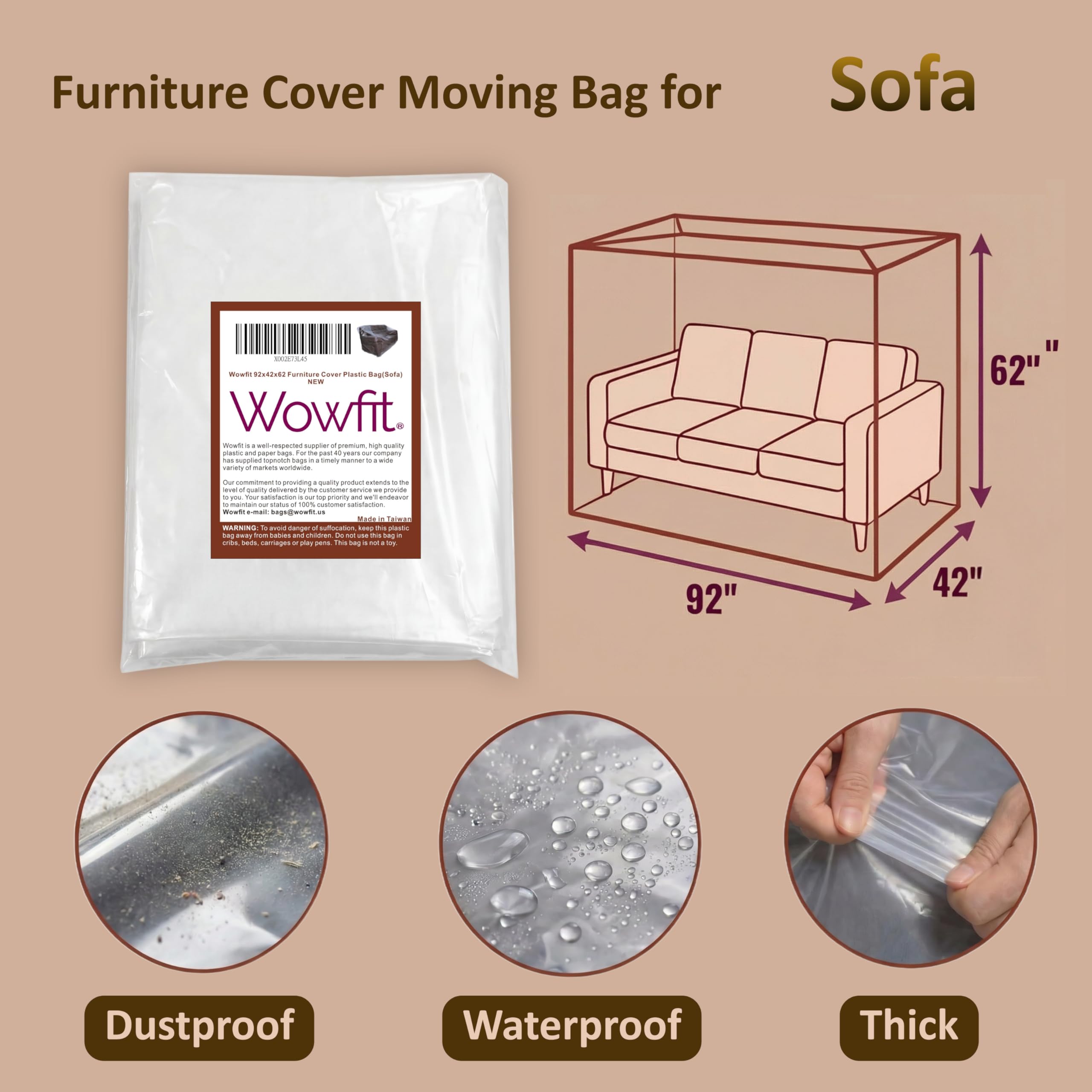 Wowfit detalle de etiqueta incluida para identificar muebles fácilmente