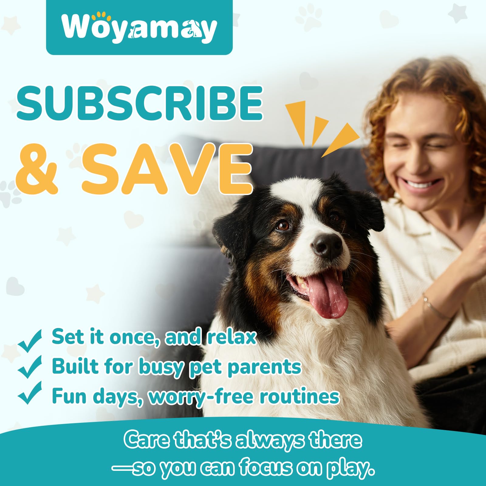 Pelaje brillante antes y después con Woyamay mostrando beneficio estético