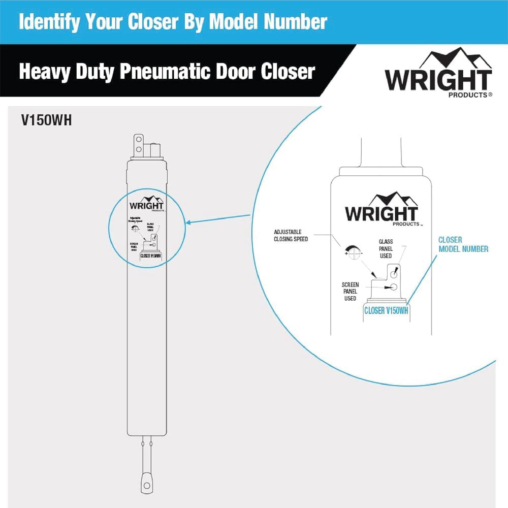 Wright Products comparación de tamaño y medidas para verificar compatibilidad de montaje