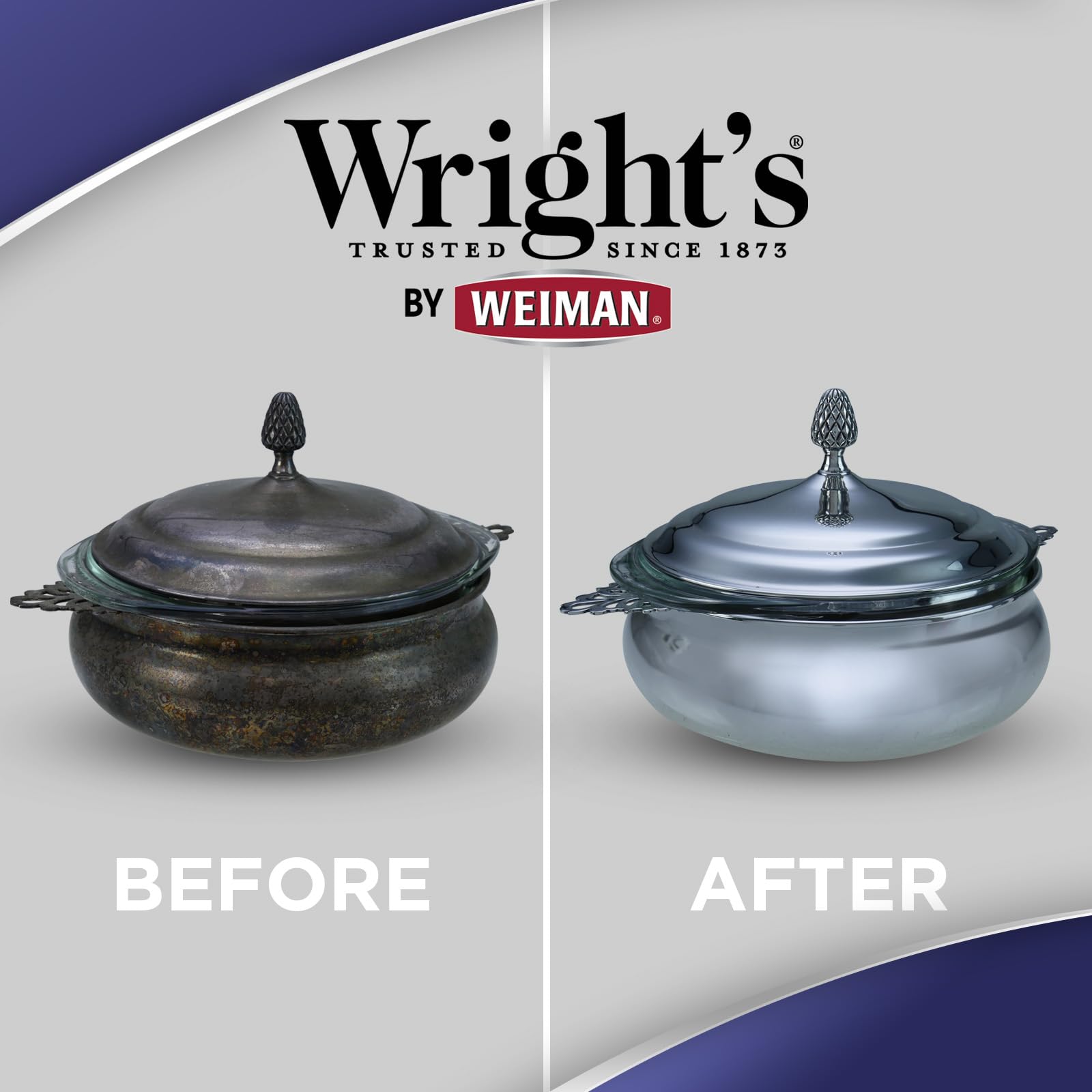 Wright's cubiertos brillantes después de pulir mostrando acabado duradero