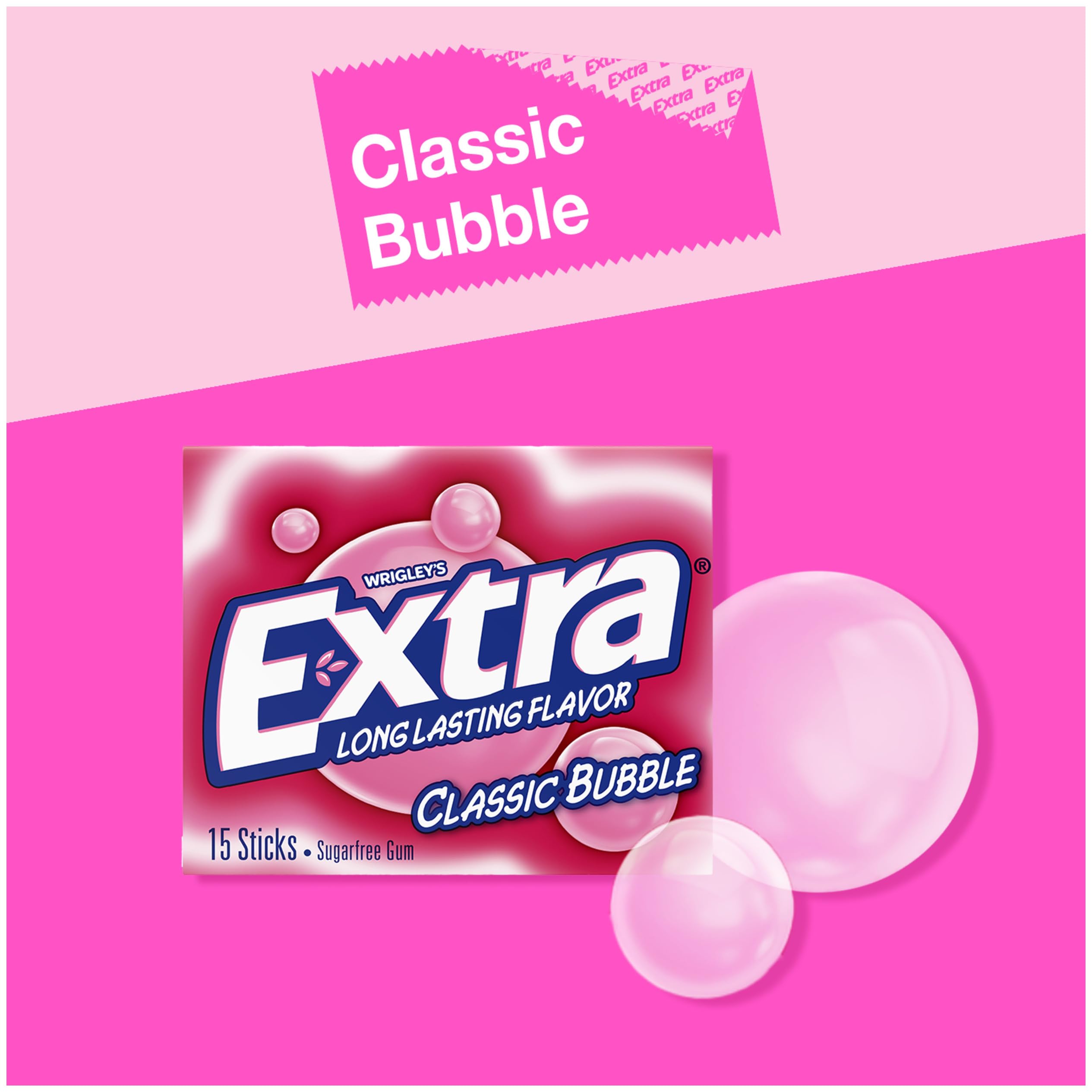 WRIGLEY'S EXTRA pack abierto con barritas visibles para fácil acceso