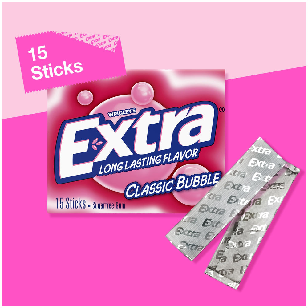 WRIGLEY'S EXTRA primer plano de textura que sugiere sabor duradero