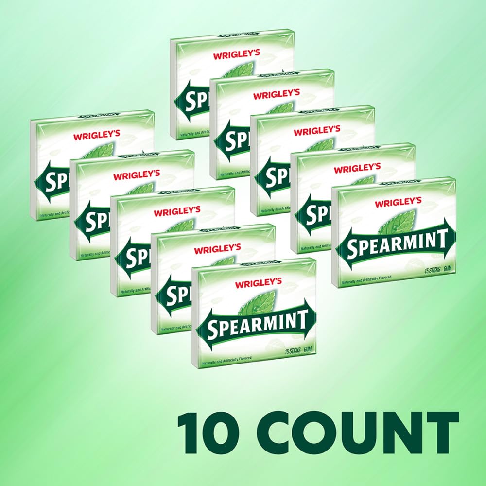 WRIGLEY'S Spearmint textura del chicle, elástico y listo para masticar prolongadamente