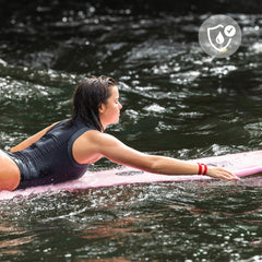 WristWidget mojada y secándose, apta para uso en agua