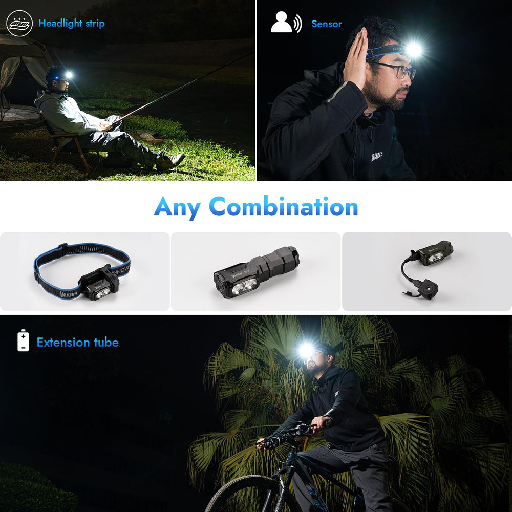 WUBEN E7 en uso de camping ilumina amplio terreno nocturno