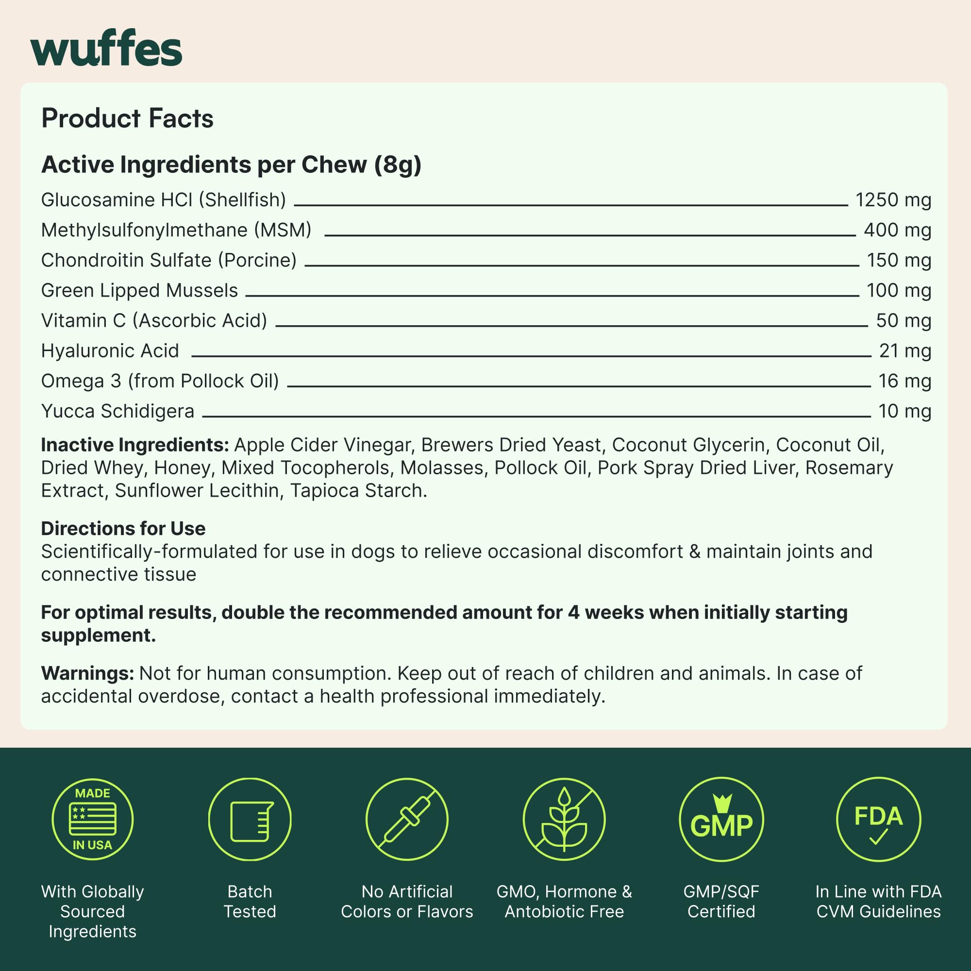 Wuffes detalle de la superficie masticable que muestra textura suave