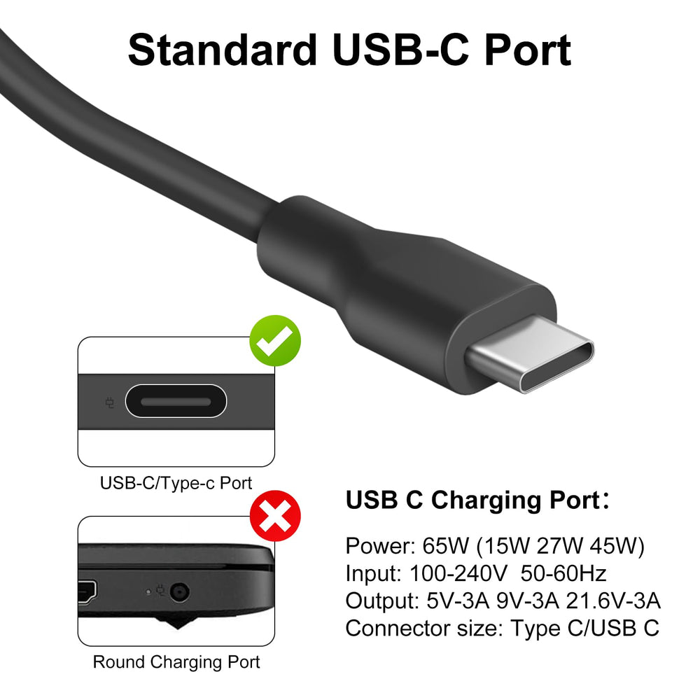 WUINTE primer plano del conector USB-C, conexión segura y rápida
