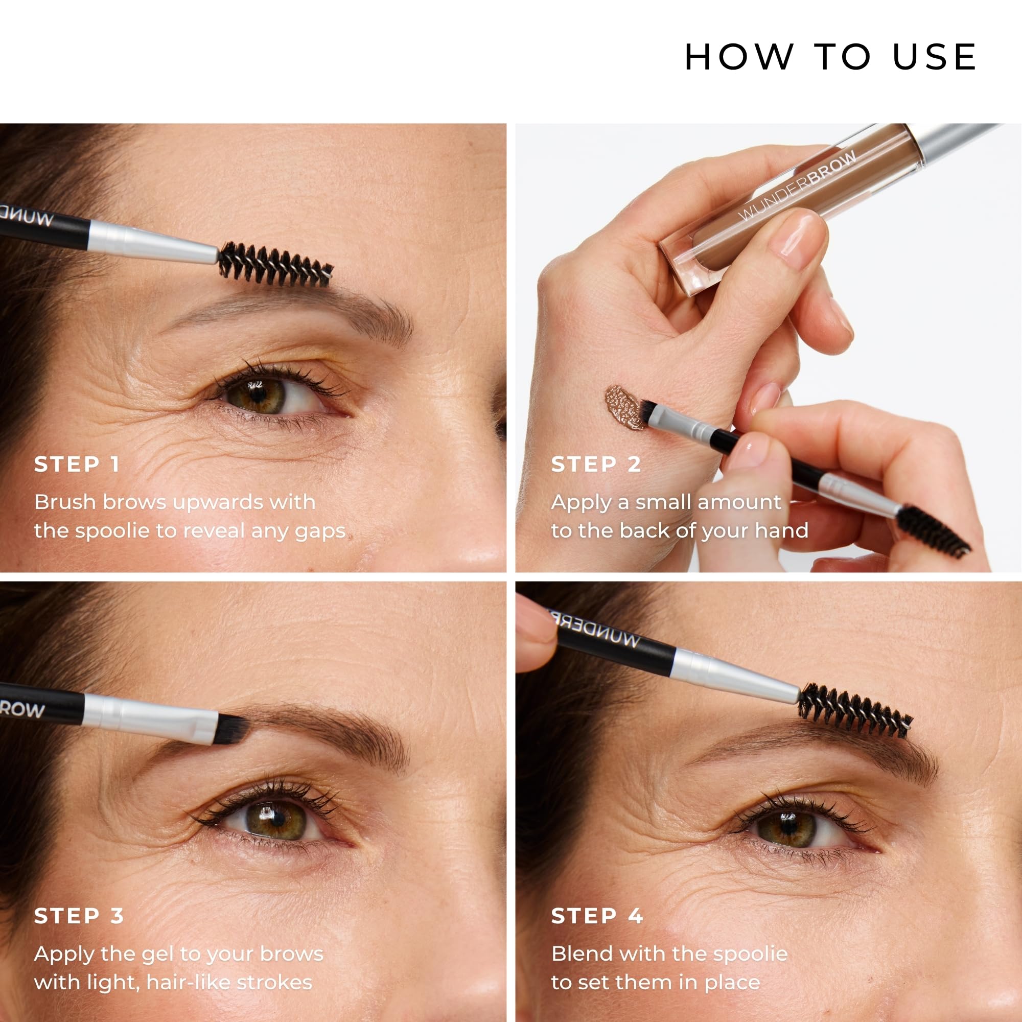 WUNDERBROW comparación antes y después que muestra aumento de densidad visual