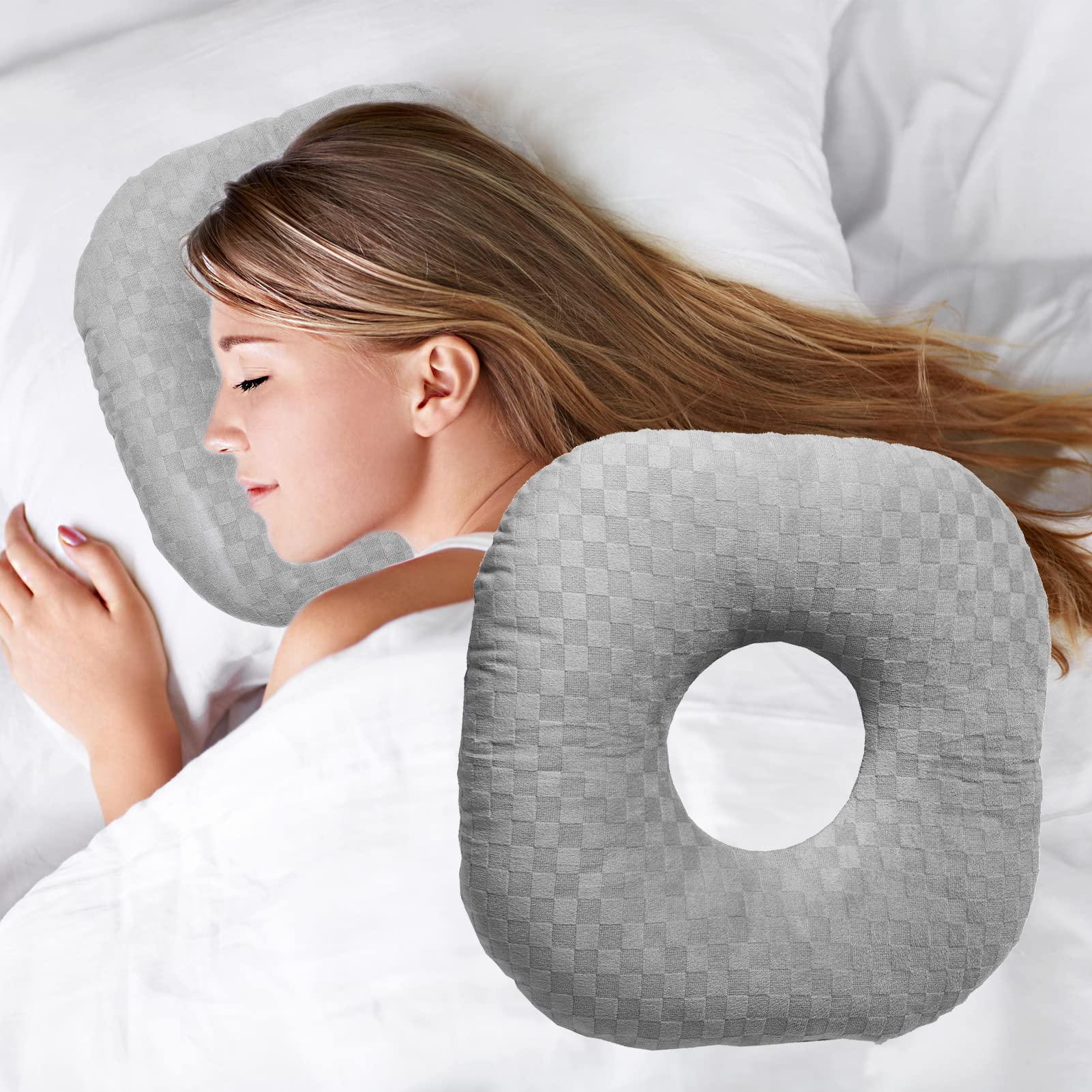 Wuronsa almohada frontal mostrando forma y hueco para comodidad
