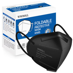 WWDOLL mascarilla KN95 frontal pack negro, protección y discreción