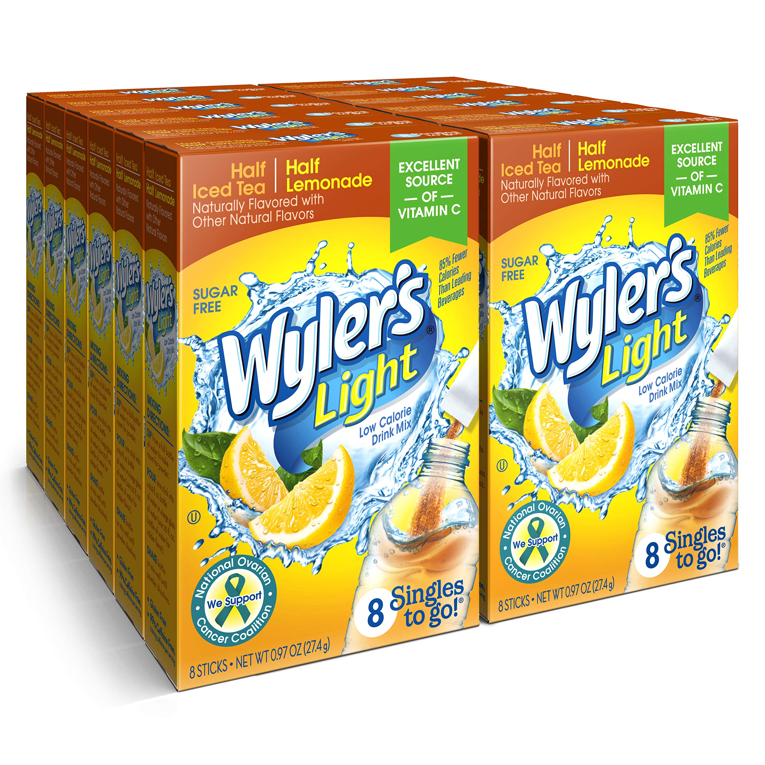 Wyler's Light frente del paquete muestra cantidad y sabor beneficios prácticos