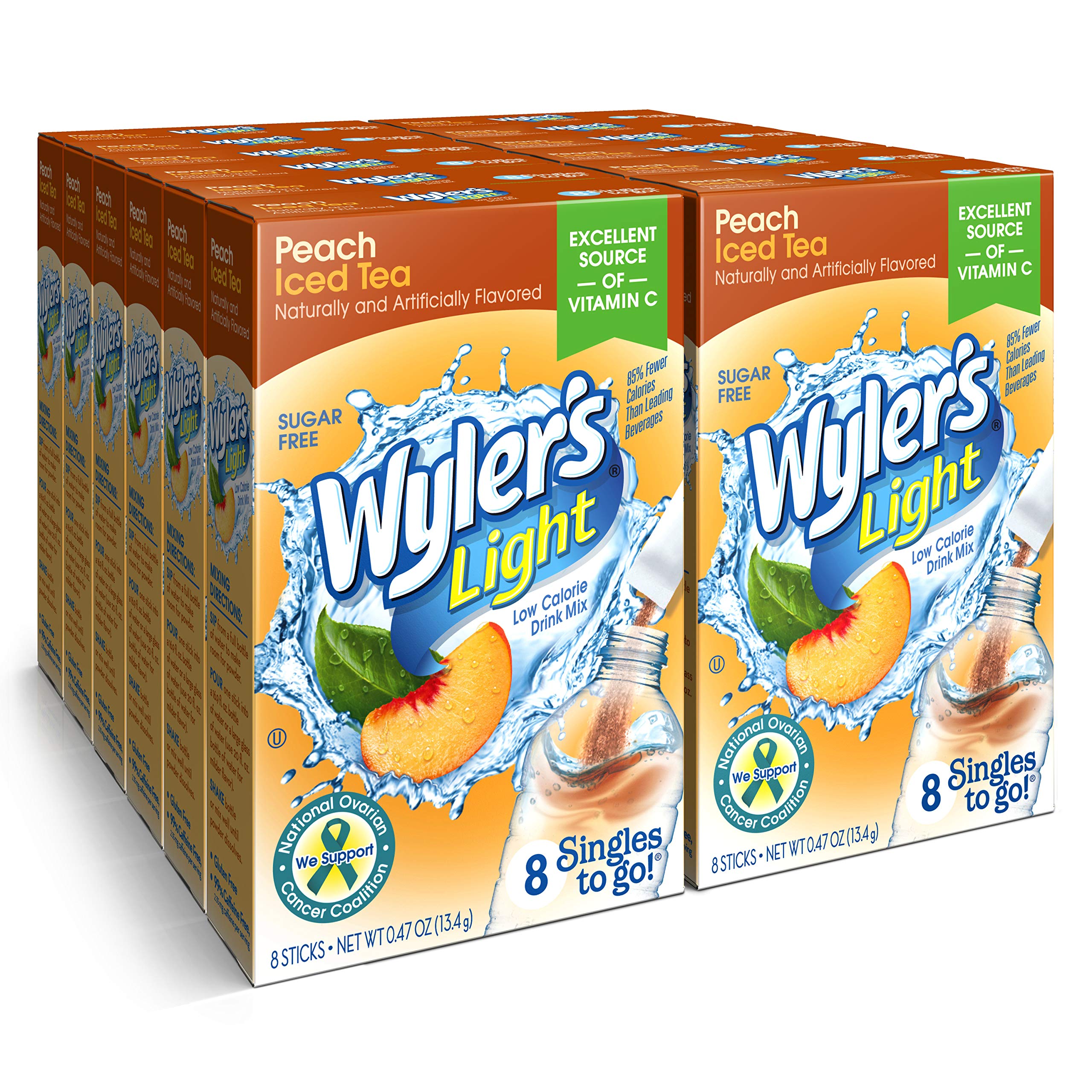 Wyler's Light frontal del paquete mostrando 96 sobres y conveniencia