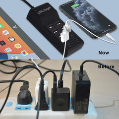 Wyssay primer plano de los puertos USB-A y USB-C, carga segura