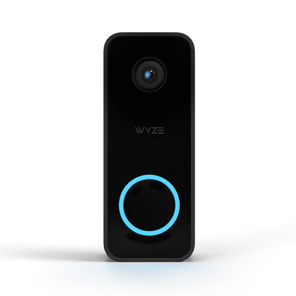 WYZE vista frontal del timbre con cámara mostrando diseño y ventajas visuales