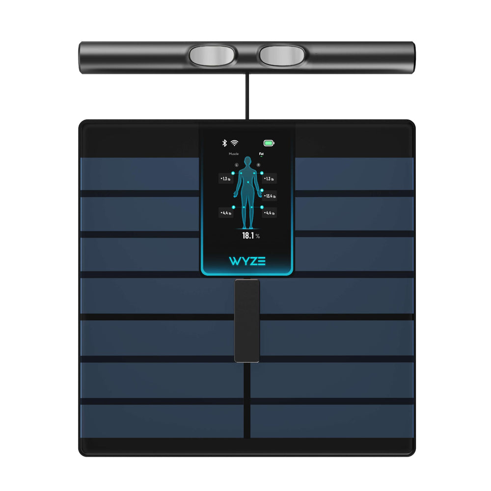Wyze SCALE vista frontal mostrando diseño y plataforma, precisión y elegancia