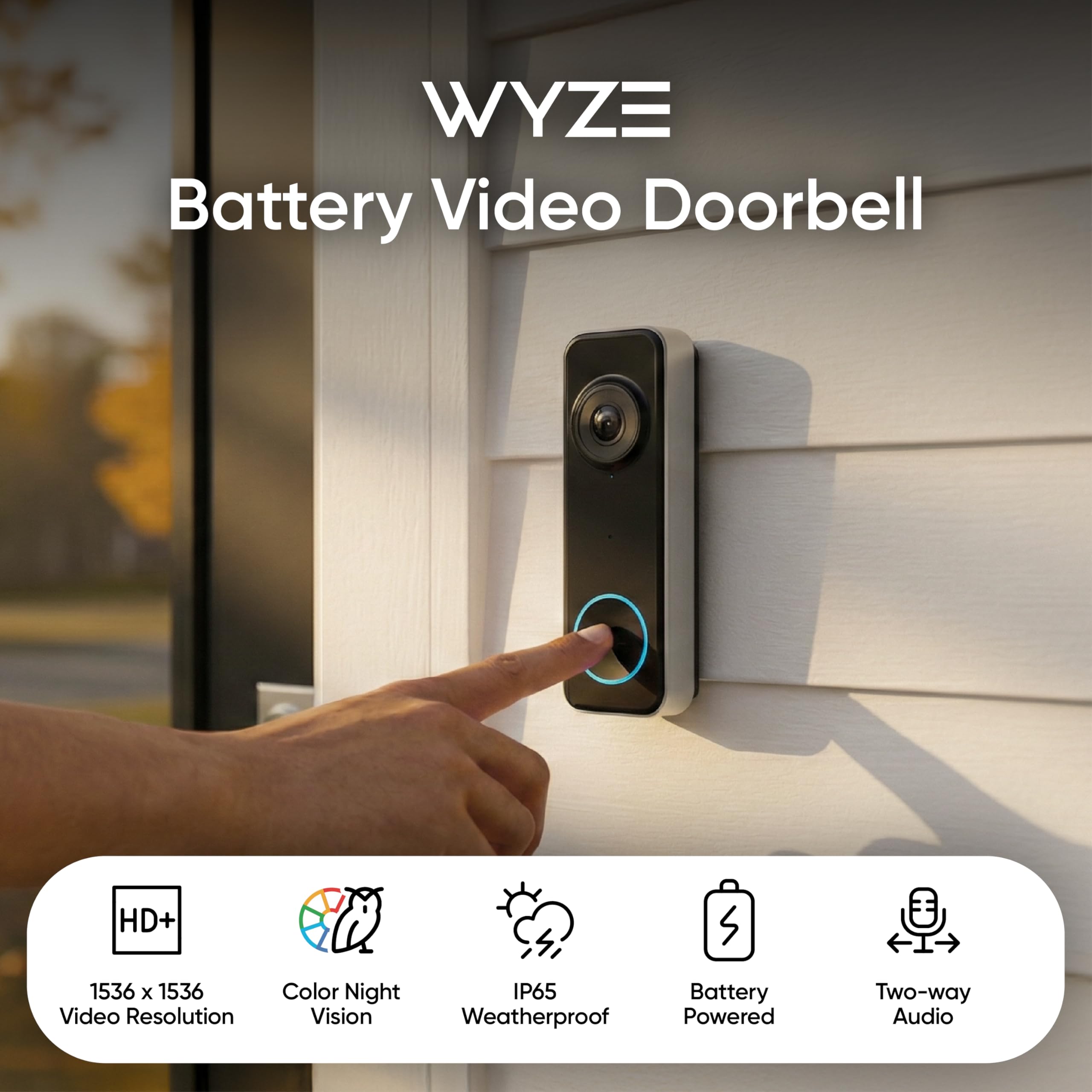 Wyze detalle del borde metálico con acabado resistente y durabilidad