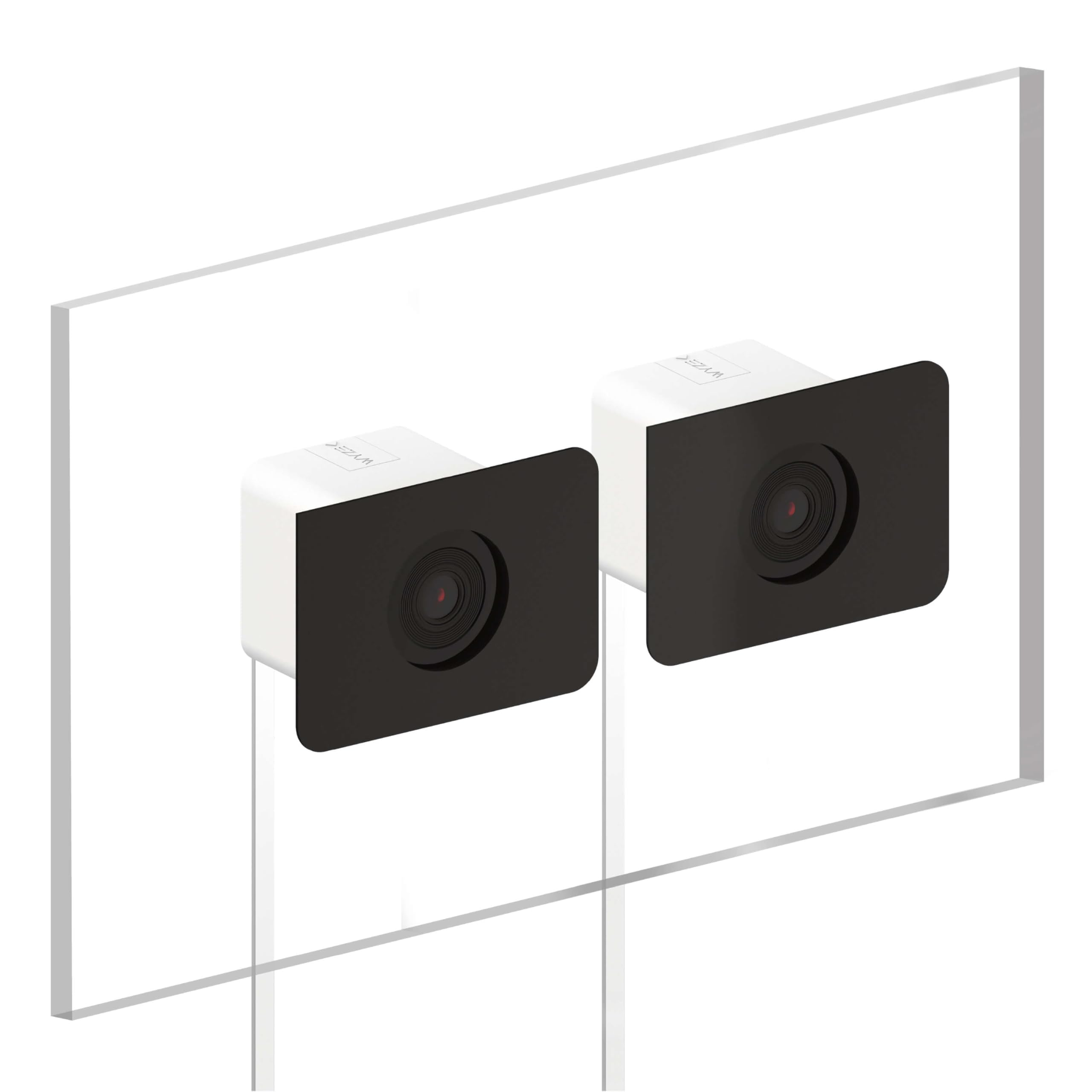 Wyze cámara frontal con diseño compacto mostrando la lente y beneficios de claridad